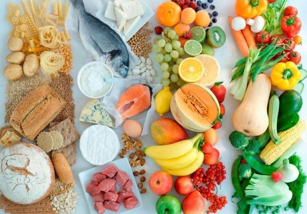Erinevate rühmade toiduained, mis moodustavad tervisliku toitumise